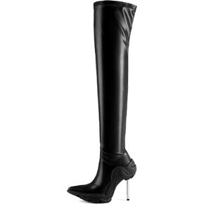 Tsrenlmln Women's Ankle Boots High Heel Boots for Women Stiletto Heel Boots Fashion Pointed Toe Ankle Booties for Women Womens Elastic Fabric 30in Heel Pull-On High Heel Elastic boots