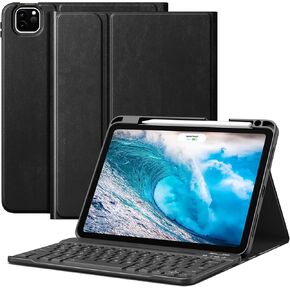 MoKo for New iPad Air 11 Inch Case with Keyboard M2 2024 Released, Magic Detachable Folio Keyboard Cover with Pencil Holder for iPad Air 6th/5th/4th Generation(2024/2022/2020), Silver