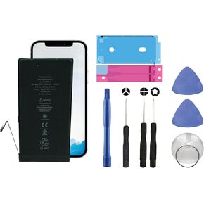Battery Replacement for iPhone 12&12 pro Model A2403 A2404 A2172 A2402 High Capacity Repair Part + Tool + Adhesive Fix Low Dead Power Issue New 0 Cycle Spare Battery