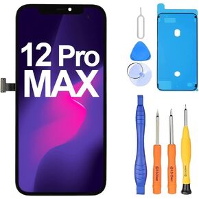 Ayake for iPhone 12 Pro Max Screen Full HD Display Screen Replacement, 6.7-inch LCD Display and Touch Digitizer Full Assembly Repair Tools (Face ID, True Tone Programmable, 3D Touch)