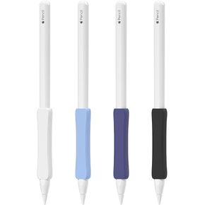 4 Pack Silicone Grip Compatible with Apple Pencil 2nd Generation, Apple Pencil USB-C & Apple Pencil Pro Ergonomic iPencil Grip (Purple/Pink/Yellow/Green)