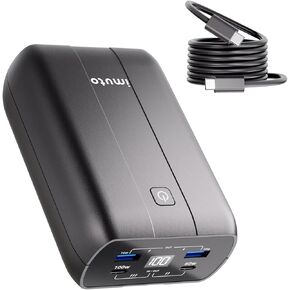 imuto 100W Power Bank, 26800mAh High Capacity 4-Output Laptop Portable Charger, Fast Charging USB C PD3.0 External Battery Pack for MacBookPro, Dell, XPS, Steam Deck, iPad Pro, Tablet, iPhone 15 14