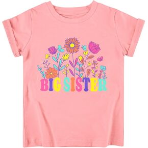 Funnycokid Big Sister Shirts for Girls Pregnancy Announcement Toddler Promoted to T-Shirt 1-6 Years