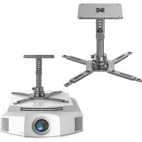 Large Projector Ceiling Mount with Adjustable Height and Extendable Arms, Projector Stand for Engineering Projectors, for Patio Outdoor/Indoor/Office/Livingroom- Silver