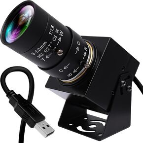 IFWATER Global Shutter USB Camera 90fps High Speed USB Camera with 5-50mm 10X Manual Zoom Varifocal Lens Close Up 1200P Goft Swing USB Camera Plug and Play for Jetson Nano Laptop Raspberry Pi Mac OS