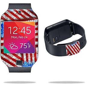 MightySkins Skin Compatible with Samsung Galaxy Gear 2 Neo Smart Watch Cover Skins Sticker Watch Flag Drips