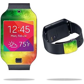 MightySkins Skin Compatible with Samsung Galaxy Gear 2 Neo Smart Watch Cover Skins Sticker Watch Rasta Rainbow