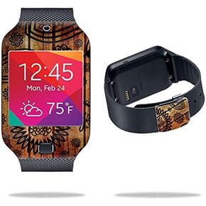 MightySkins Skin Compatible with Samsung Galaxy Gear 2 Neo Smart Watch Cover Skins Sticker Watch Wooden Floral