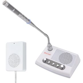 DESHUN DS-989 Window Intercom, Full Duplex Window Speaker System,Loud Speaker, Connect Wireless Mic, Intercom System for Business,Medical Treatment,School, Home,Hospital, Store.