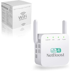 Netboost WiFi Extender,NetBoost pro WiFi Extender 2024. with Ethernet Port 2.4G Speed up to 300 Mbps Signal Repeater Get Strong Wi-Fi Signal in Every Corner of Your Home (1200 Mbps)