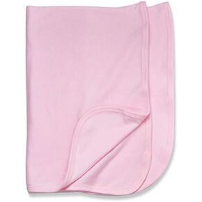 Baby Jay 100% Cotton Receiving Blanket in Blue, Pink or White Boy Girl (White)