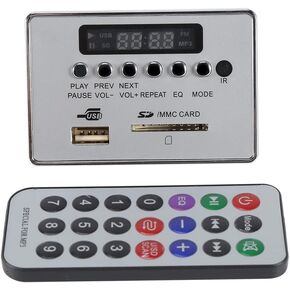 MP3 Decoder, DC 12V Bluetooth MP3 Decoder Board Audio Module USB SD TF FM Radio Lossless WMA/WAV(12V Bluetooth Black Edition)