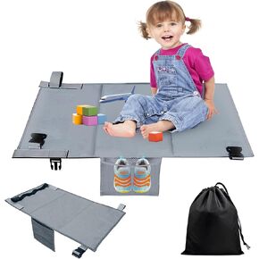 Toddler Airplane Bed,31in Airplane Seat Extender for Kids,Toddler Airplane Travel Essentials with Drawstring Bag,Kids Bed Airplane-Toddler Travel Bed,Airplane Must Have for Toddlers (Black)