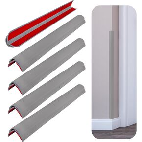 Rubber Bond Wall Corner Guard Edge Protector, 48 inch Heavy Duty Baby Proofing Corner Guards | Self-Adhesive Furniture Edge Strips for Home & Office (5, White)