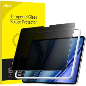 JETech Privacy Screen Protector for iPad Air 11-Inch M2 (2024) with Easy Installation Tool, Anti-Spy Tempered Glass Film, 1-Pack