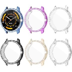 6 Pack Watch Screen Protector for Garmin Venu3S 41mm, Glitter Rhinestone Case Soft TPU Protective Cover Bling Bumper for VENU3S Smart Watch (6 Colors)