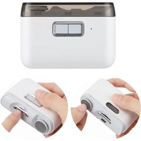 Automatic Nail Clipper, 3 in 1 Electric Nail Trimmer with Polisher & Light, Portable Fingernail Cutter Grinder with Scrap Storage, Rechargeable Safety Manicure for Caregiver, Senior, Kid (Orange)