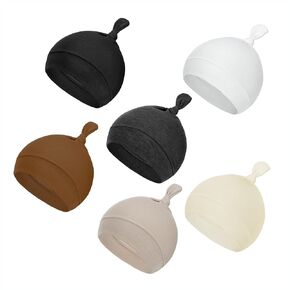 Durio 6 Pcs Baby Newborn Hats 0-6 Months for Baby Girls Boys Cozy Knot Baby Preemie Hats Beanie Unisex Infant Essentials Caps