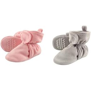 Hudson Baby Cozy Velour Booties, 2-Pack