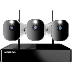 Night Owl 10 Channel Bluetooth Video Home Security Camera System with 3 Battery Powered 1080p HD Wire Free Indoor/Outdoor Cameras with 2-Way Audio and 1TB Hard Drive (Expandable up to 10 Cameras)