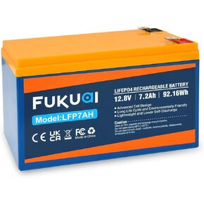 12V 16Ah Deep Cycle Lithium LiFePO4 Battery,2000+ Cycles 12V Lithium Rechargeable Battery Built in BMS,Maintenance-Free Battery for Solar/Wind Power System, UPS,Golf Cart,Lighting and More