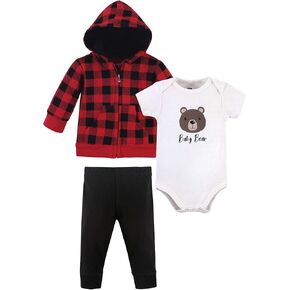 Hudson Baby baby-girls Premium Quilted Hoodie, Bodysuit and Pant