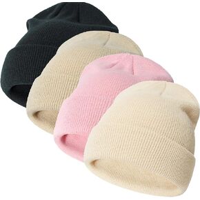 Sea Zaela 4 Packs Baby Toddler Winter Hats Infant Boys Girls Beanie Soft Knitted Hat Set