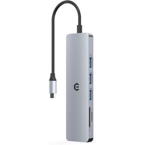 محور USB C، محور TOTU 6 في 1 من النوع C، محطة إرساء للكمبيوتر المحمول مع HDMI 4K، USB 3.0، 2*USB 2.0، قارئ بطاقة SD/TF لأجهزة الكمبيوتر المحمولة من النوع C in Kuwait