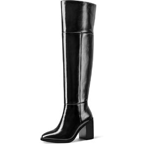 MUCCCUTE Thigh High Boots Women Over The Knee Boot High Chunky Heels Slip-On Wide Calf Boots for Women