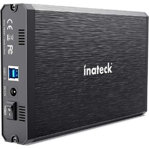 Inateck RGB 3.5-Inch Hard Drive Enclosure, USB 3.0 External Hard Drive Enclosure for 2.5''/3.5'' SATA HDD and SSD, with Expansion Ports and 12V/2A Power Adapter, Supports Up to 20TB, FE3003