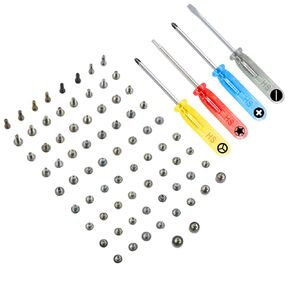 MMOBIEL Screw Set Replacement Compatible with iPhone 12 Pro 2020 - Complete Set 2 Pcs of Each Pentalobe Screw - Incl. 4 Screwdrivers and Cloth
