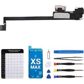 for iPhone Xs Max Ear Speaker Replacement Repair OEM Front Earpiece Module with Proximity Sensor Ambient Light Sensor Flex Cable Fix Tools Kit A1921 A2101 A2102 A2103 A2104