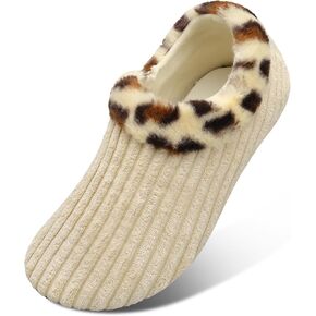 Scurtain Unisex Mens Womens Slippers Socks Artificial Woolen Slippers for Women Men with Non-slip Rubber Sole