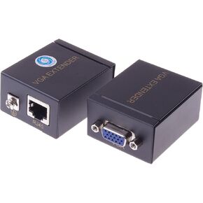 SMAKN 1 Pair 1080P VGA Signal 60M Extender Repeater Adapter Splitter Converter Single RJ45 CAT-5E/6 Ethernet Support 1080P Full 3D (1 Transmitter + 1 Receiver)