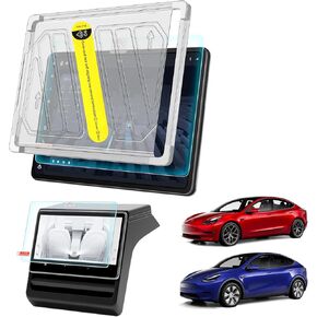 2024 Tesla Model 3 Highland Screen Protector Accessories [No More Glare & Fingerprint], 9H Tempered Glass Protector for Model 3 Highland 2024 Front Screen & Rear Screen 2 Pack