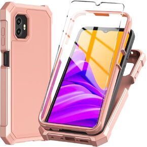 for Samsung Galaxy Xcover 6 Pro Phone Case with Tempered Glass Screen Protector,Slim Soft Silicone Full-Body Protective Case for Galaxy Xcover 6 Pro (Blue)