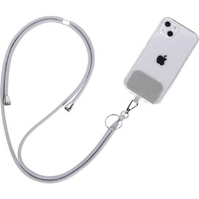 Universal Cell Phone Lanyard, Crossbody Lanyard Adjustable Detachable Nylon Neck Strap, Compatible with All Mobile Phone, with Keychain and 2 Patch (Black)