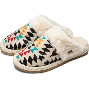 Funky Junque Slippers for Women Cozy Plush Faux Fur Fluffy Furry Closed Toe Slip-Ons Indoor Outdoor Home Kitchen Bedroom