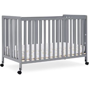 Delta Children Simmons Kids Aria Full Size Portable Folding Crib - Greenguard Gold Certified, Bianca White