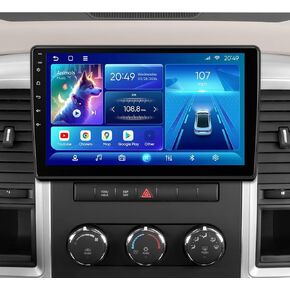10.1 Inch QLED 4+64GB Android Car Stereo for Dodge Ram 1500 2500 3500 (2009-2012) Wireless Apple CarPlay Auto 5G WiFi Bluetooth GPS Touch Screen Upgrade Radio Replacement