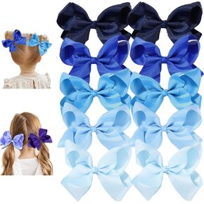 Hair Bows for Girls 10PCS Girls Toddler bows Clips Black Grosgrain Ribbon Alligator Clips Kids Hair Accessories in Saudi Arabia