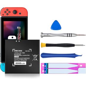 [8000mAh] HAC-003 Battery, 2024 New Upgraded High Capacity 0 Cycle Li-Polymer Replacement Battery for Nintendo Switch Console 2017 HAC-001 HAC-A-BPHAT-C0 HAC-S-JP/EU-C0 with Repair Tool Kit