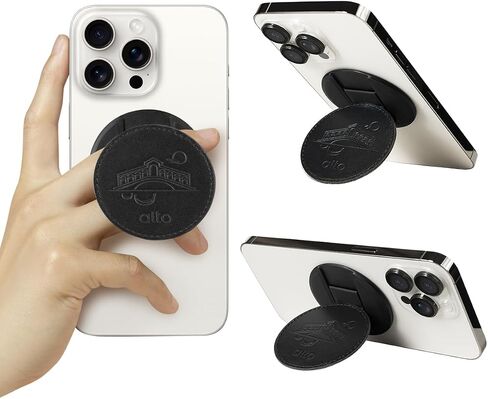 Alto Magnetic Round Phone Grip Stand Designed for MagSafe, Italian Leather Phone Grip with Stand Compatible with iPhone 15/14/13/12 Series & Phone Cases with Magsafe (Caramel Brown) in Kuwait