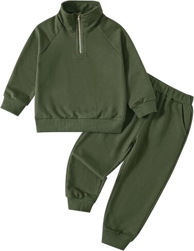 Toddler Baby Boy Clothes Fall Winter Outfits Baby Zipper Sweatshirt Jogger Pants Set Solid Color Kids Sweatsuits in Saudi Arabia