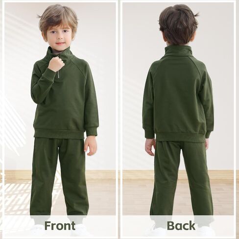Toddler Baby Boy Clothes Fall Winter Outfits Baby Zipper Sweatshirt Jogger Pants Set Solid Color Kids Sweatsuits in Saudi Arabia