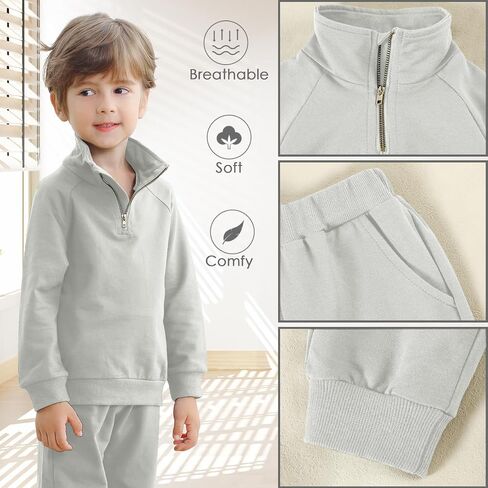 Toddler Baby Boy Clothes Fall Winter Outfits Baby Zipper Sweatshirt Jogger Pants Set Solid Color Kids Sweatsuits in Saudi Arabia