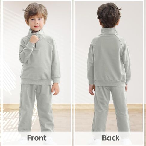 Toddler Baby Boy Clothes Fall Winter Outfits Baby Zipper Sweatshirt Jogger Pants Set Solid Color Kids Sweatsuits in Saudi Arabia