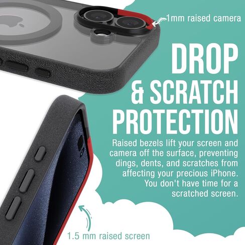 حافظة Smartish® iPhone 16 Pro المغناطيسية - Gripmunk متوافقة مع MagSafe [خفيفة الوزن + واقية] غطاء نحيف ورقيق مع بطانة من الألياف الدقيقة لهاتف Apple iPhone 16 Pro - Black Tie Affair in Kuwait