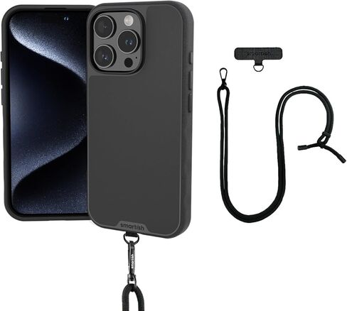 Smartish® iPhone 16 Pro Magnetic Case - Gripmunk Compatible with MagSafe [Lightweight + Protective] Slim & Thin Grip Cover with Microfiber Lining for Apple iPhone 16 Pro - Black Tie Affair in Saudi Arabia
