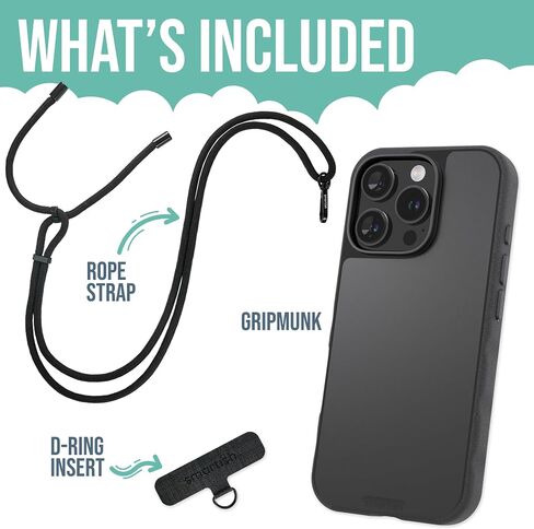 Smartish® iPhone 16 Pro Magnetic Case - Gripmunk Compatible with MagSafe [Lightweight + Protective] Slim & Thin Grip Cover with Microfiber Lining for Apple iPhone 16 Pro - Black Tie Affair in Saudi Arabia